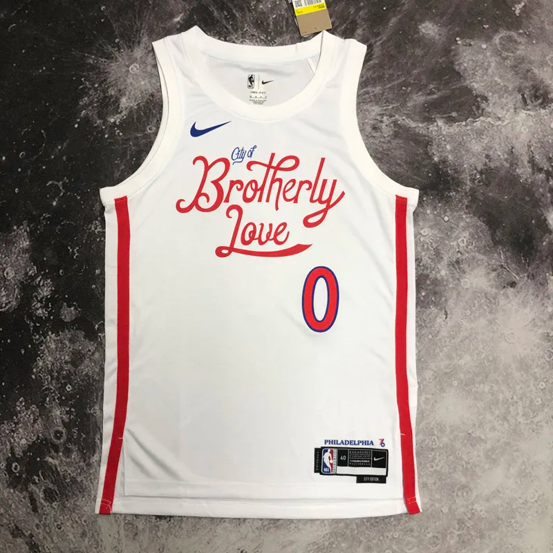 22-23 76ERS MAXEY #0 White City Edition Top Quality Hot Pressing NBA Jersey