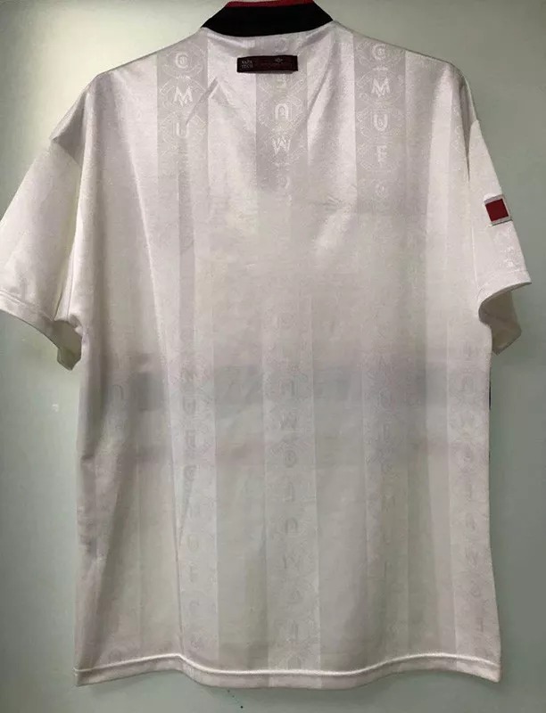 1999 Manchester United White Retro Soccer Jersey
