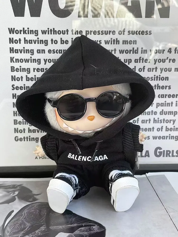 LABUBU Clothes Balenciaga Trendy Black Hooded Outfit