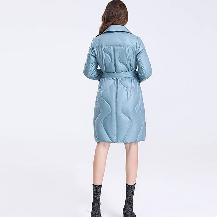 Longer Grey Green Women's Down Jacket
