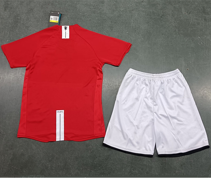 2007-2008 Man Utd Home Retro Kids Soccer Jersey