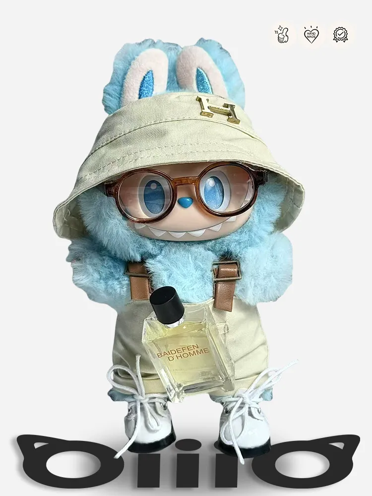 LABUBU Clothes Hermès Chic Hat & Overalls Set
