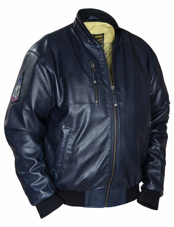 PERFORATED LEATHER BOMBER JACKET