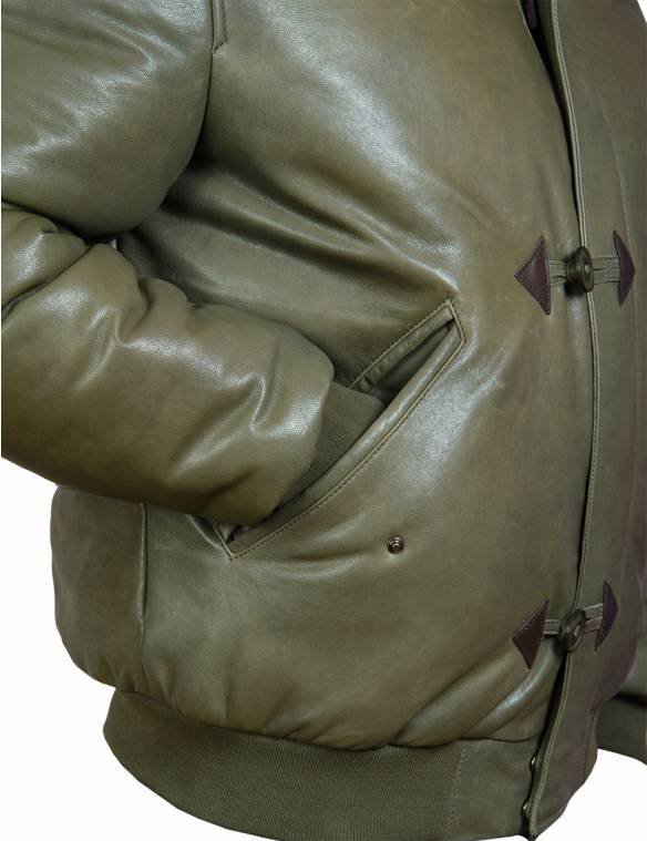 TOGO LEATHER PARKA OLIVE
