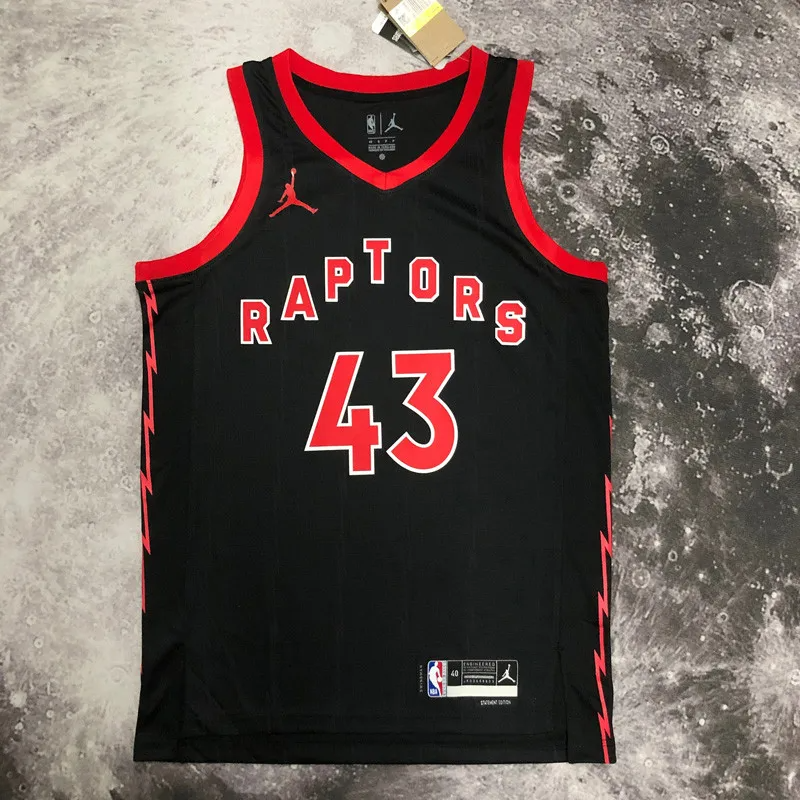 22-23 RAPTORS SIAKAM #43 Black red Top Quality Hot Pressing NBA Jersey (Trapeze Edition)