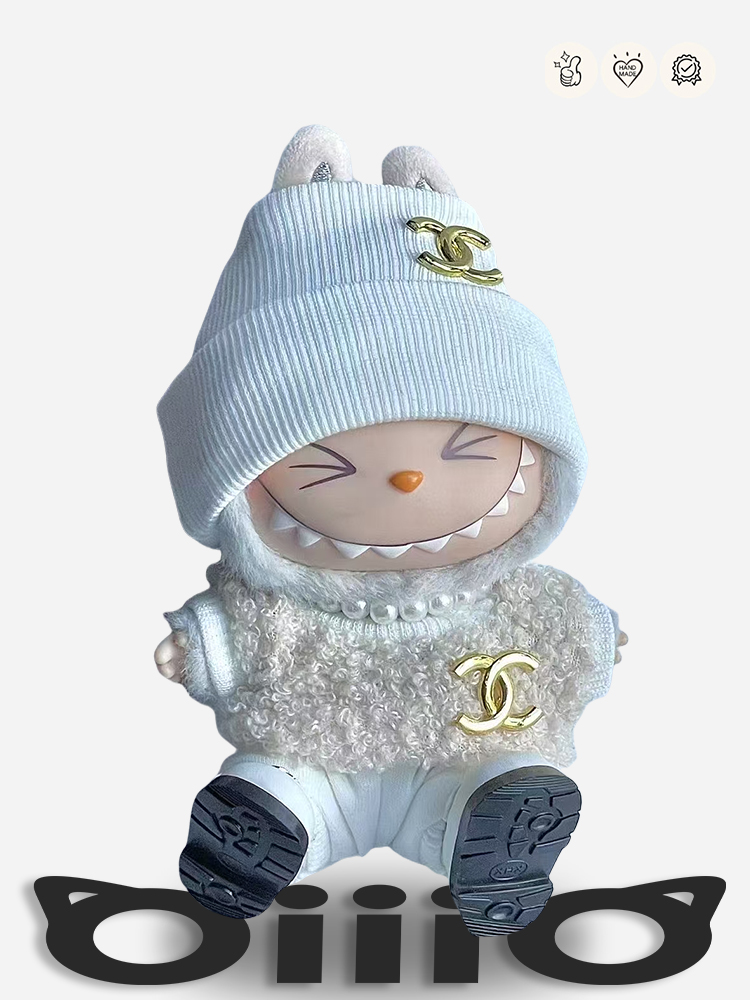 LABUBU Clothes Chanel Chic White Knit Outfit