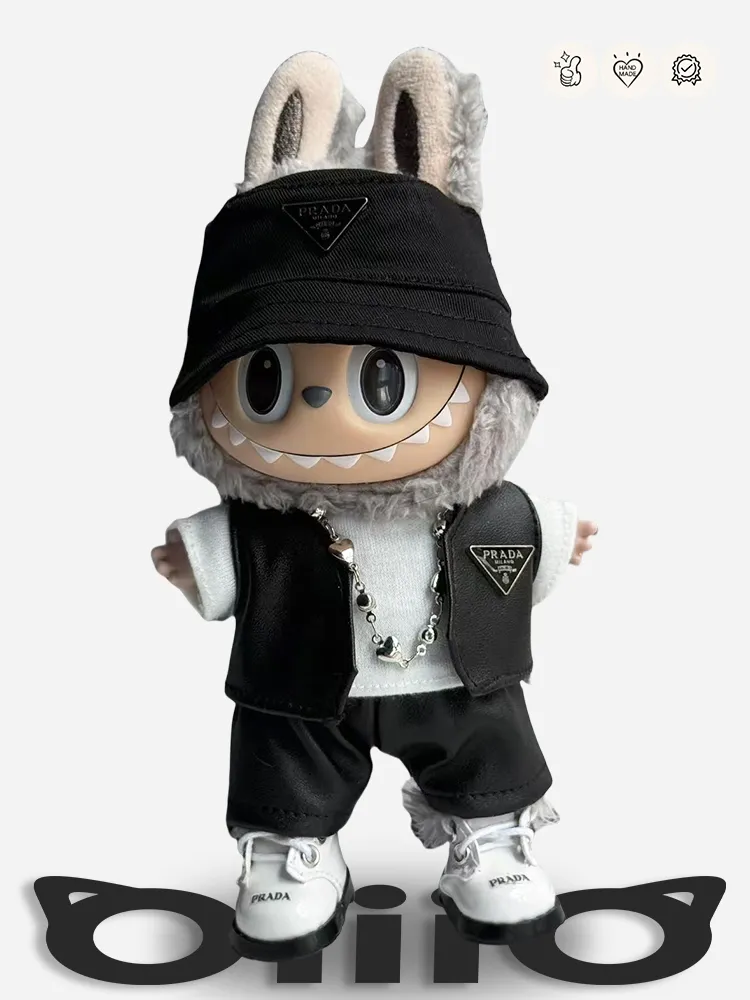 LABUBU Clothes Prada Chic Hat & Vest Outfit