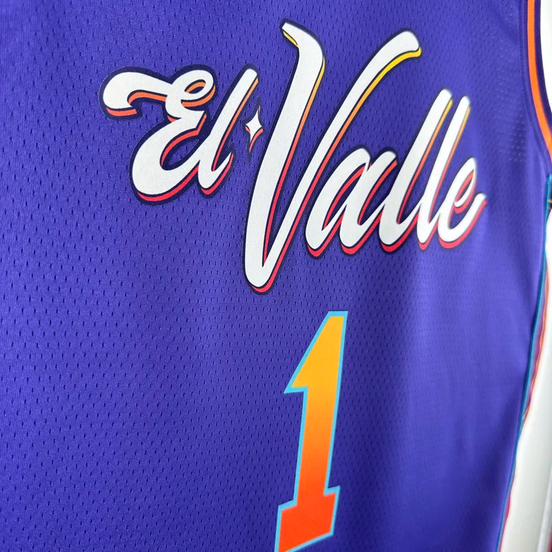 23-24 SUNS BOOKER #1 Purple City Edition Top Quality Hot Pressing NBA Jersey