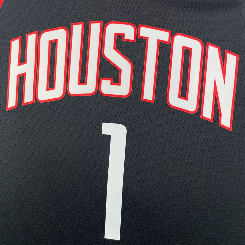 23-24 Rockets McGRADY #1 Black Top Quality Hot Pressing NBA Jersey (Trapeze Edition)