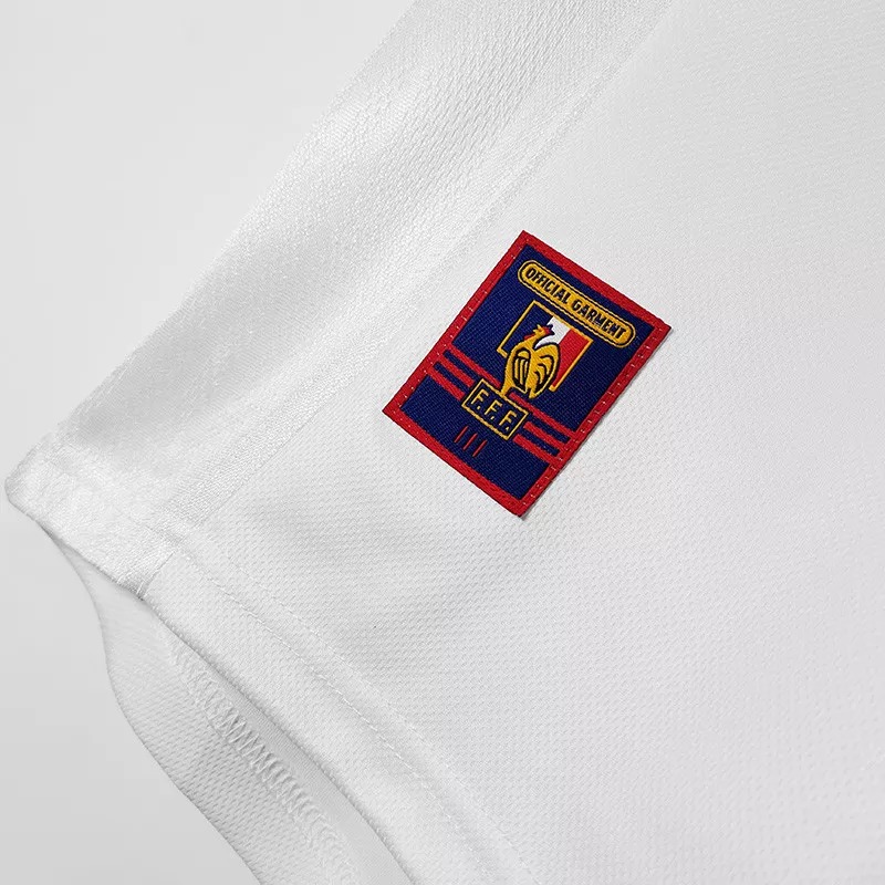 1998 France Away White Retro Soccer Jersey