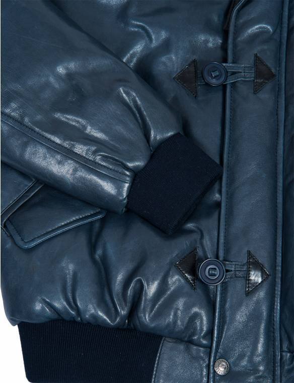 TOGO LEATHER PARKA NAVY BLUE