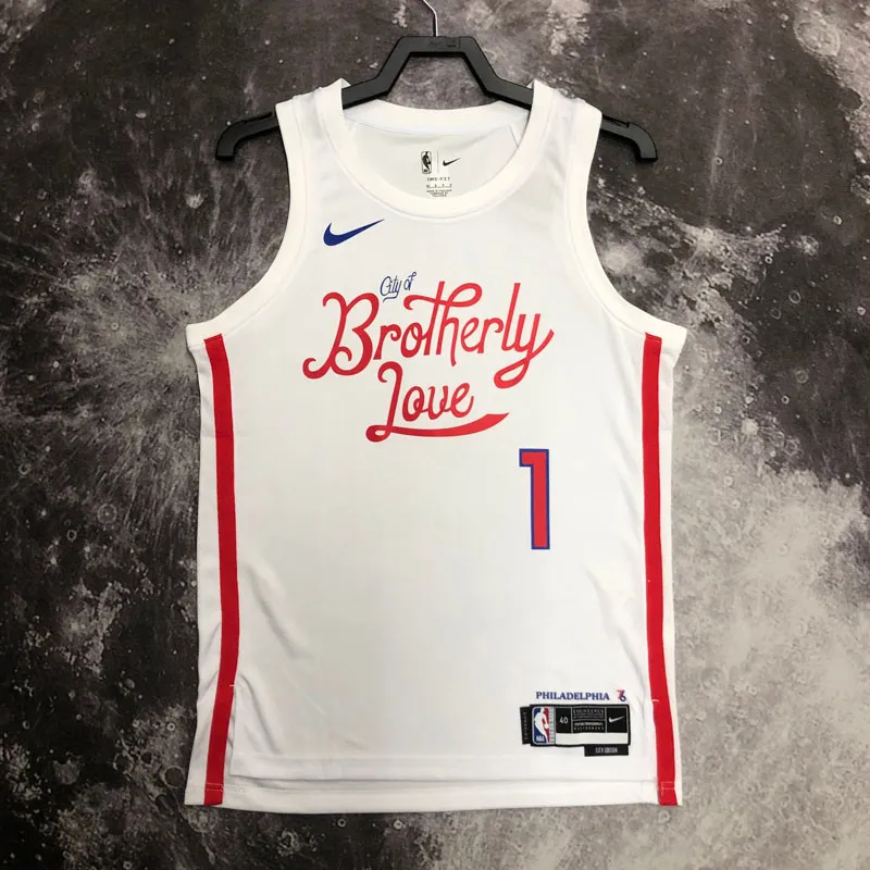 22-23 76ERS HARDEN #1 White City Edition Top Quality Hot Pressing NBA Jersey