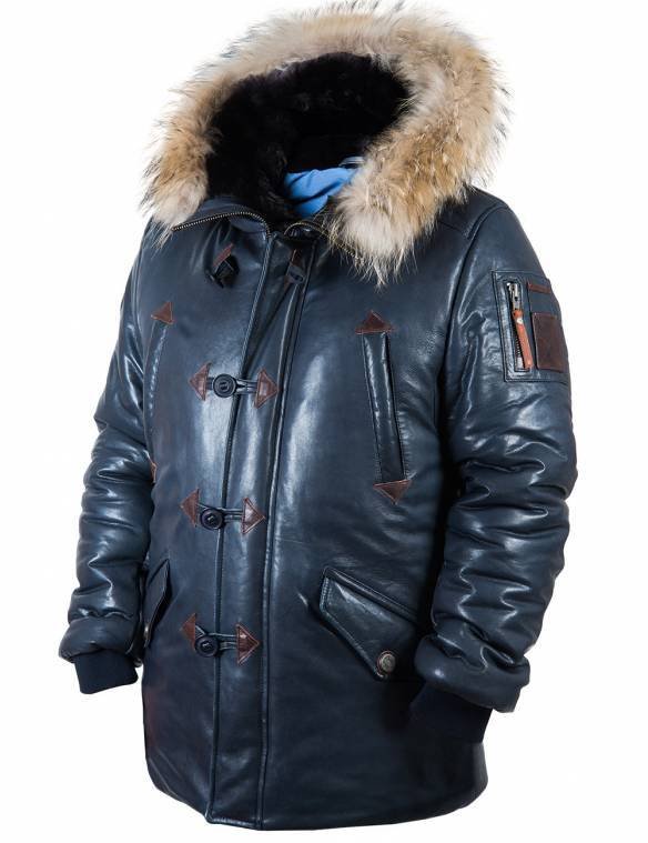 NORTH POLE 94 LEATHER PARKA BLUE