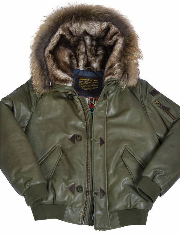 TOGO LEATHER PARKA OLIVE
