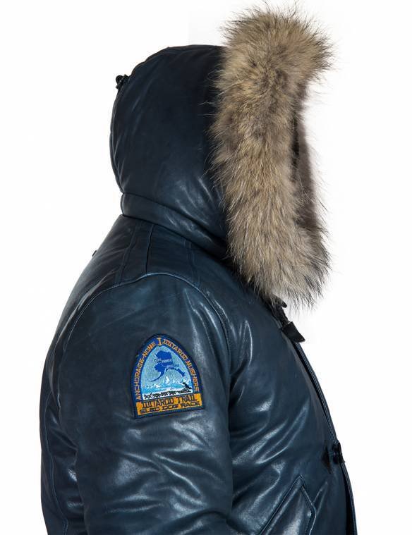 TOGO LEATHER PARKA NAVY BLUE