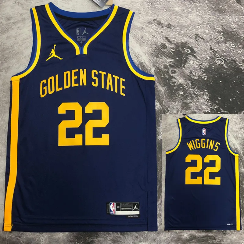 22-23 WARRIORS WIGGINS #22 Dark blue Top Quality Hot Pressing NBA Jersey (Trapeze Edition)