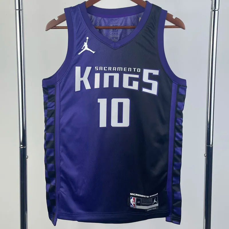 23-24 Kings SABONIS #10 Purple Top Quality Hot Pressing NBA Jersey (Trapeze Edition)飞人版