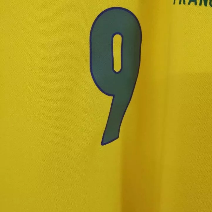 1998 Ronaldo # 9 Brazil Home Retro Soccer Jersey