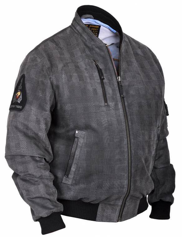 TIGERS PRINTED SUEDE BOMBER LEATHER JACKET