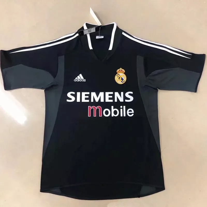 2004-2005 RMA Away Black Retro Soccer Jersey
