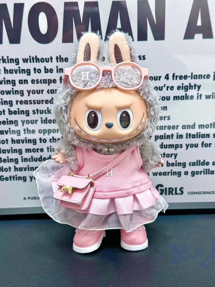 LABUBU Clothes Hermes Sweet Pink Outfit