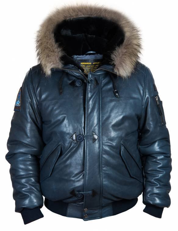 TOGO LEATHER PARKA NAVY BLUE