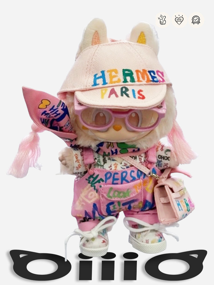 LABUBU Clothes HermesTrendy Pink Graffiti - styled Ensemble