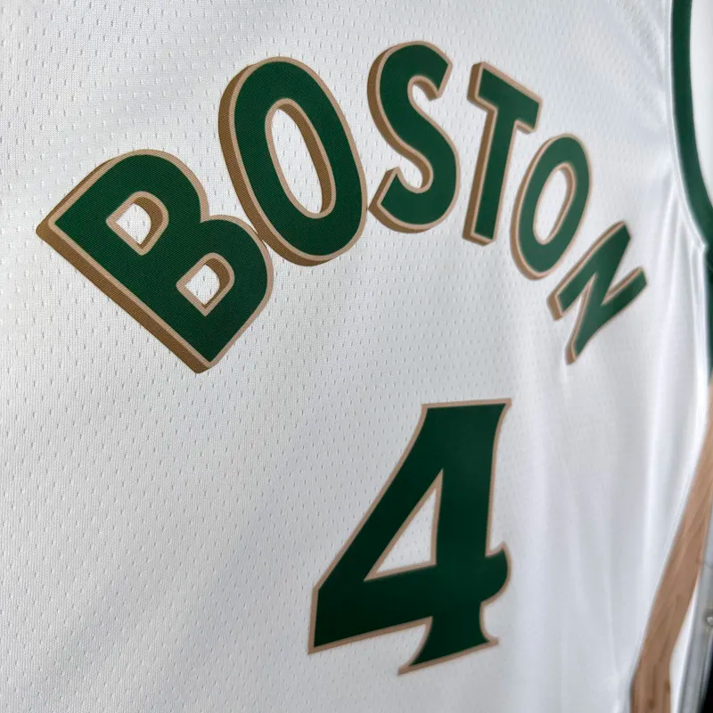 23-24 CELTICS HOLIDAY #4 White City Edition Home Top Quality Hot Pressing NBA Jersey