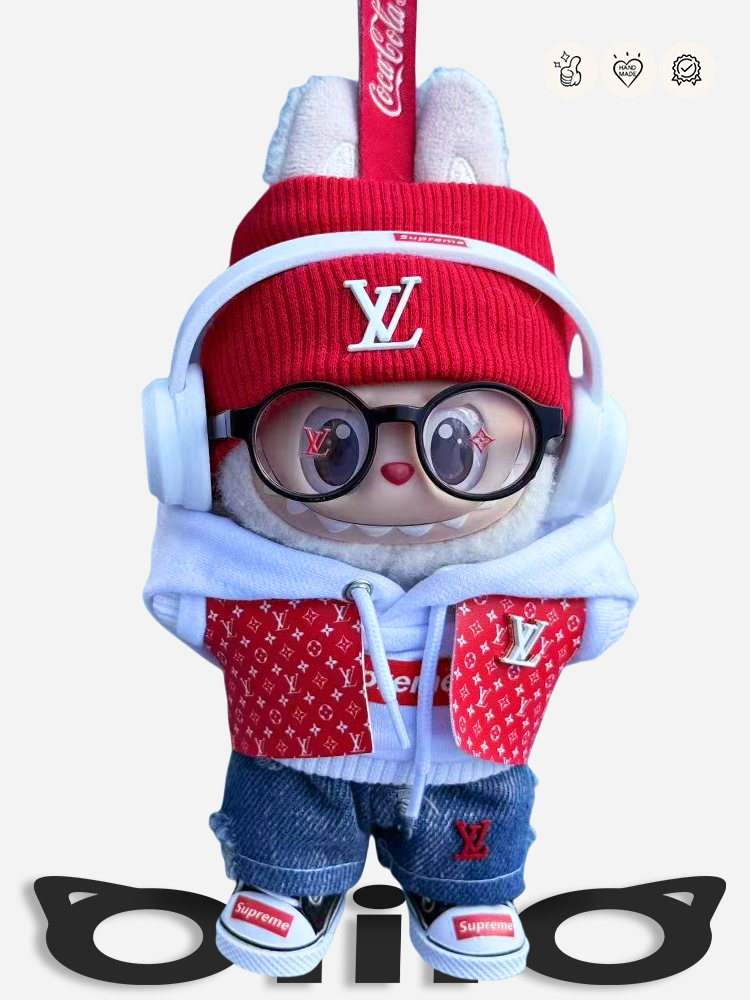 Labubu Clothes LV & Supreme Streetwear Ensemble