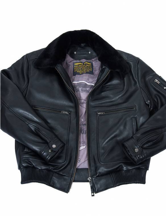 TOP GUN 2 FLIGHT LEATHER JACKET BLACK