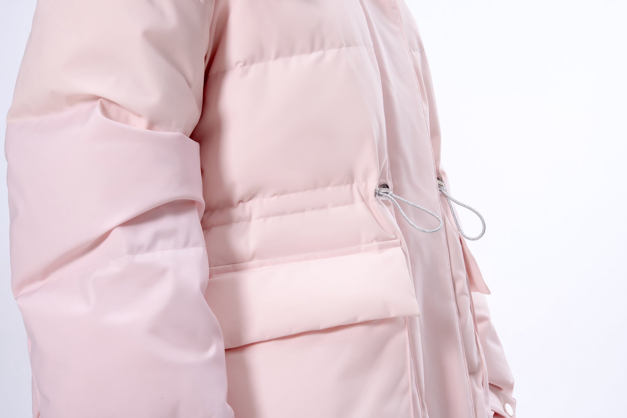 Longer Thicker Pink Hooded Women Down Jacket
