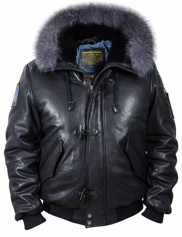 TOGO LEATHER PARKA BLACK