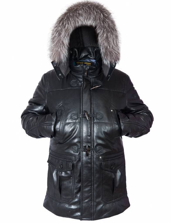 BALTO LEATHER PARKA LONG