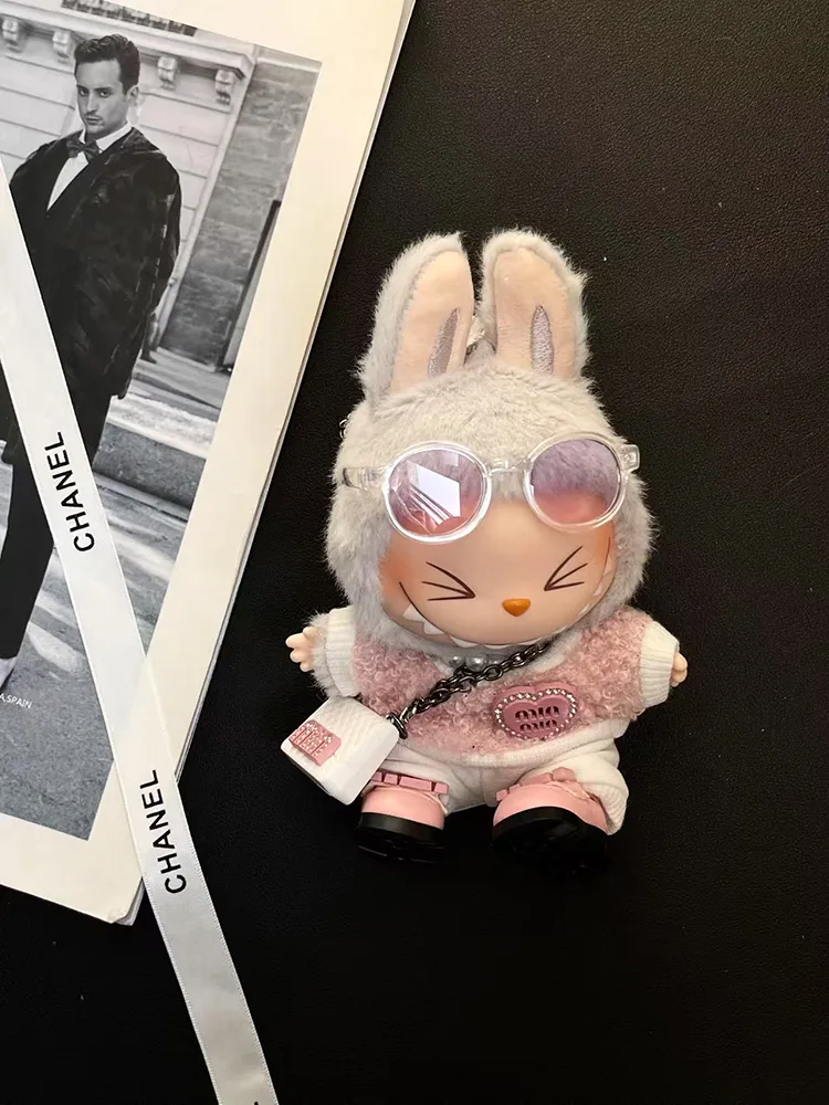 LABUBU Clothes Miu Miu Furry Vest & Pant Set