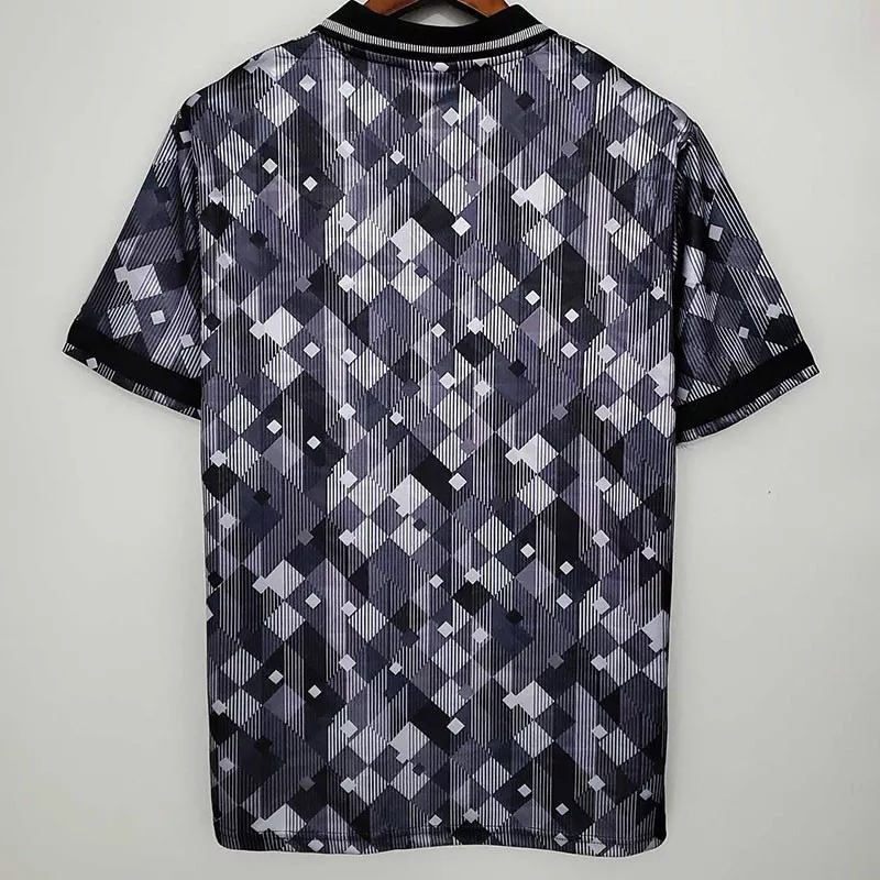 1990 England Away Black Retro Soccer Jersey