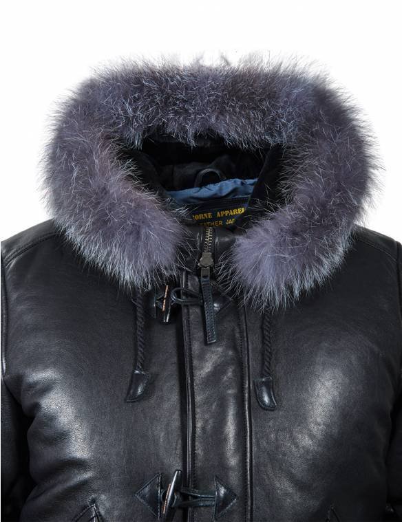 TOGO LEATHER PARKA BLACK