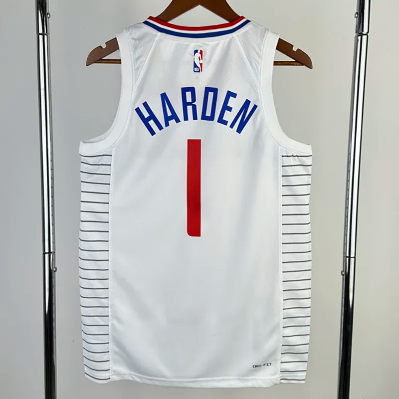 22-23 CLIPPERS HARDEN #1 White Top Quality Hot Pressing NBA Jersey