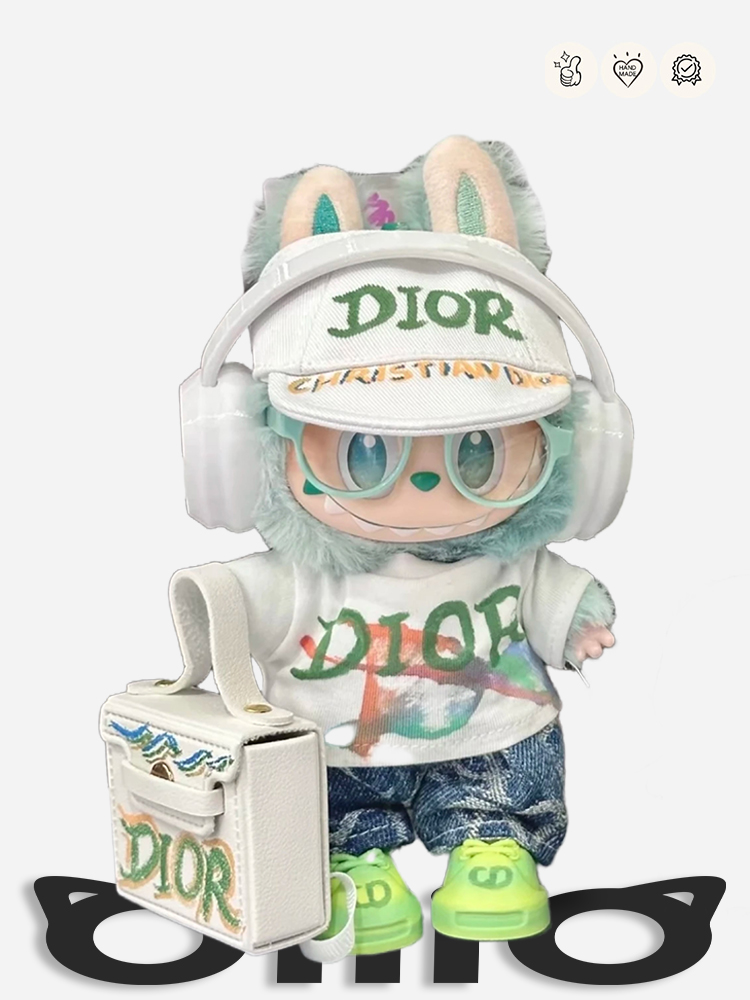 Labubu Clothes Dior Green - Accent Graffiti Style Outfit
