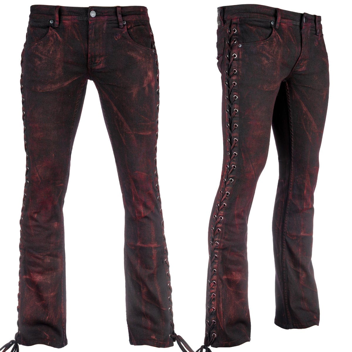 Crimson Side Laced Alloy Wash Pants