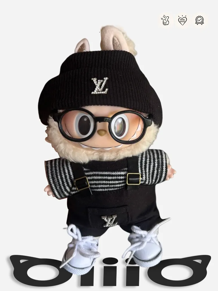 LABUBU Clothes LV Black Overalls