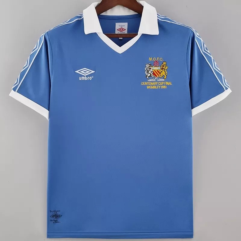 1981-1982 Man City Home Retro Soccer Jersey