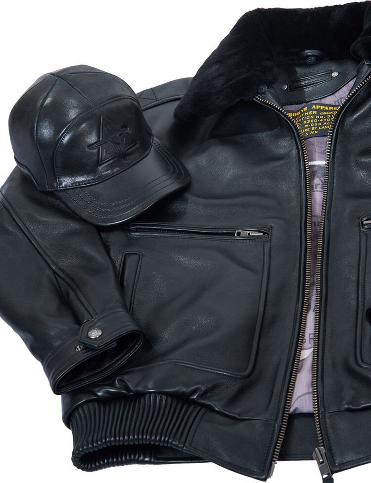 TOP GUN 2 FLIGHT LEATHER JACKET BLACK