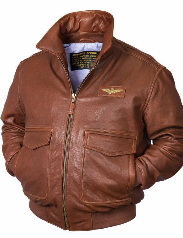 ITALIAN NAVY AIR FORCE FLIGHT LEATHER JACKET COGNAC