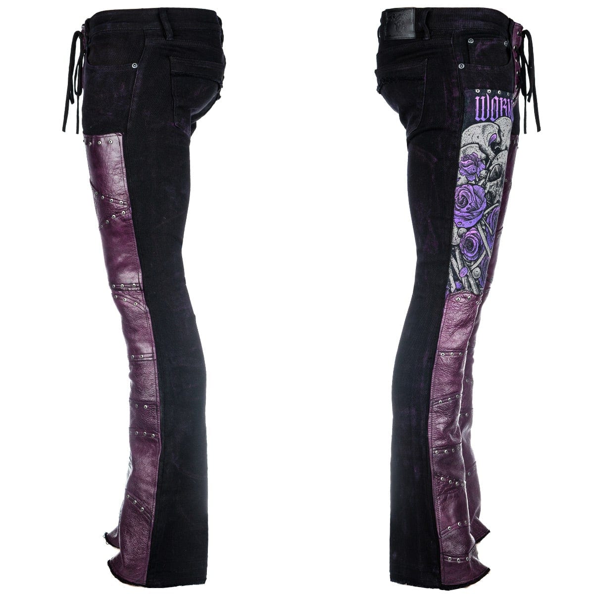 Heartbreaking Bones Purple Rocker Pants