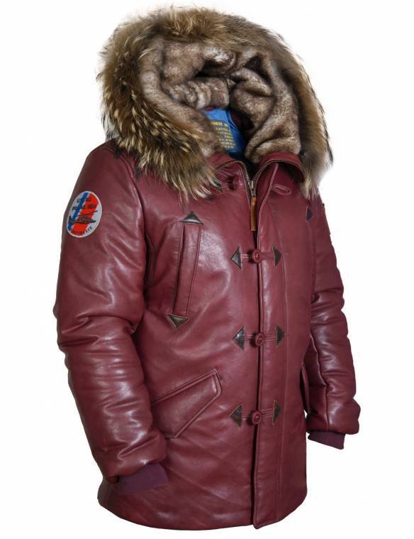 NORTH POLE 94 LEATHER PARKA BURGUNDY