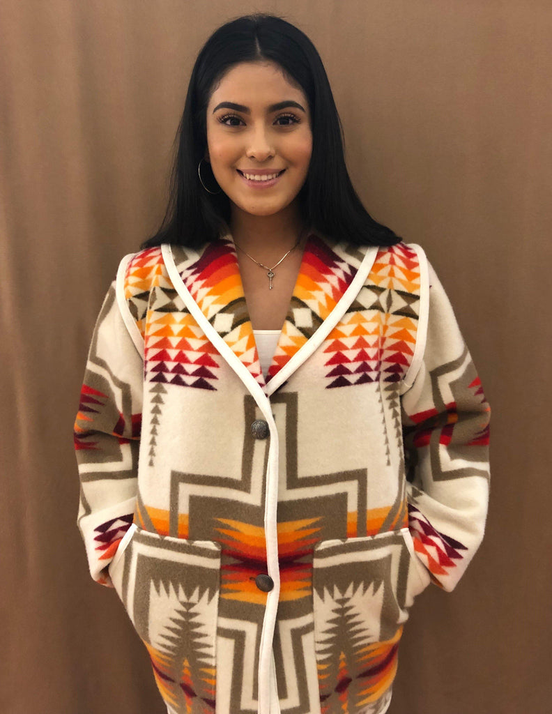 Kraff's Reversible Wool Car Coat, Harding Ivory