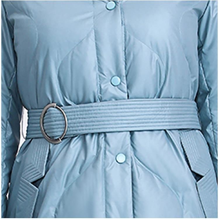 Longer Grey Green Women's Down Jacket
