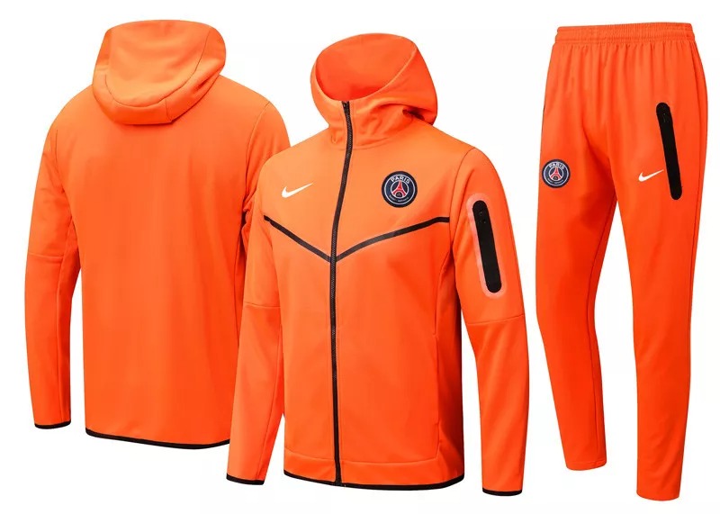 22-23 PSG Orange Hoodie Jacket Tracksuit#F411