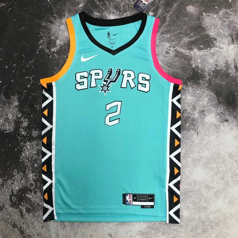 22-23 Sa Spurs LEONARD #2 Blue City Edition Top Quality Hot Pressing NBA Jersey