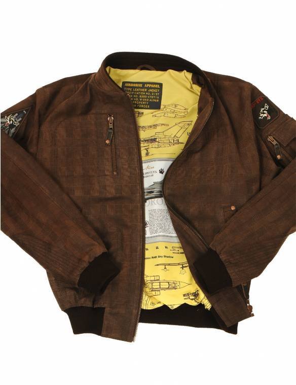 PANTERE NERE PRINTED SUEDE BOMBER LEATHER JACKET